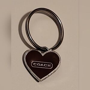 Coach Brown Heart Keychain